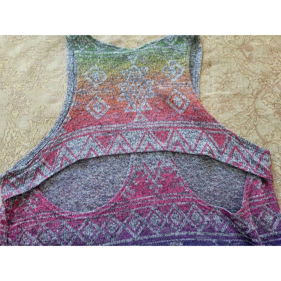 Anthropologie Moon Collection Lrg Aztec Colorful Lightweight Knit Beach Sweater - Picture 4 of 7